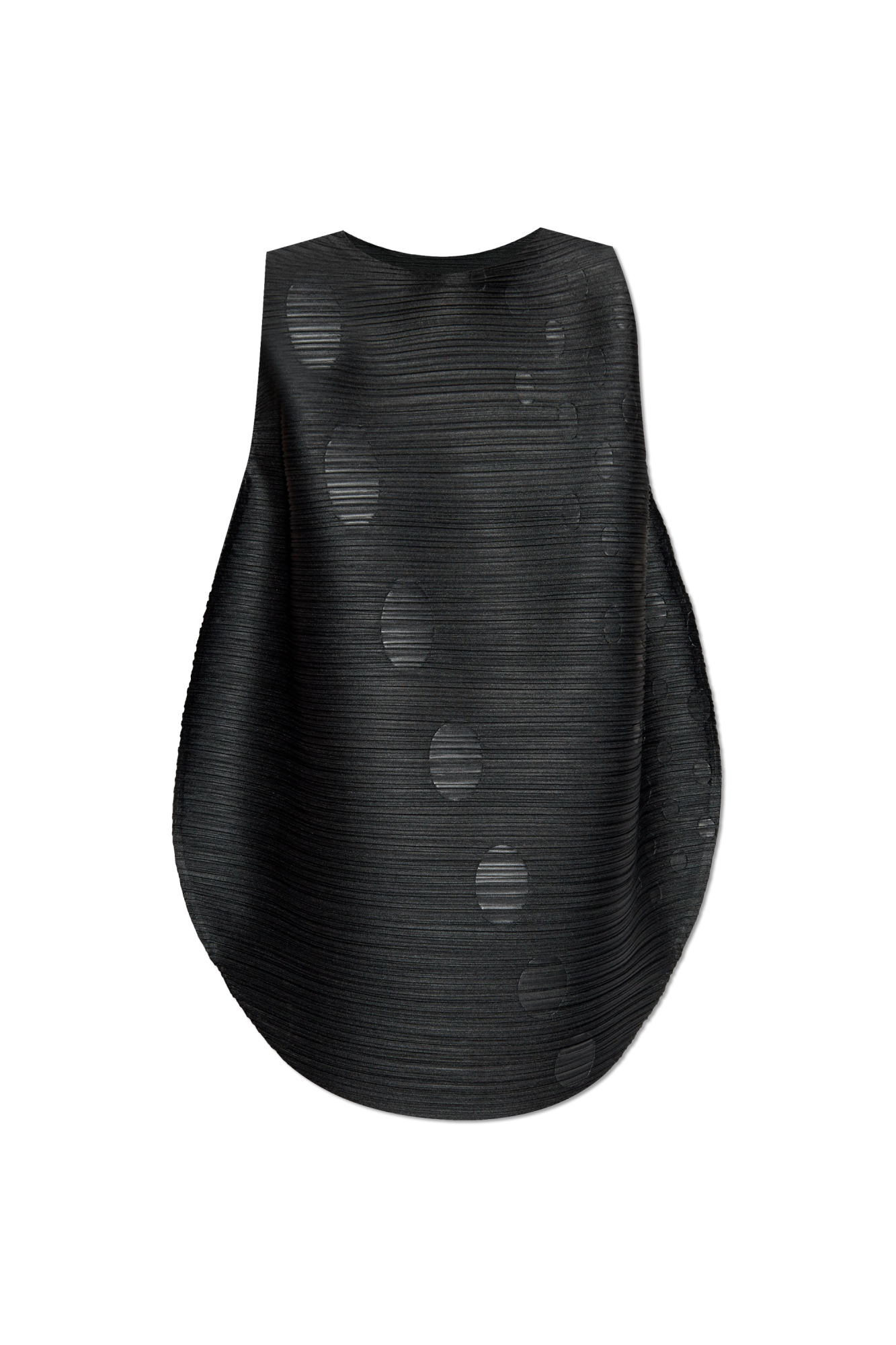 Black Pleated dress with polka dot pattern Pleats Please